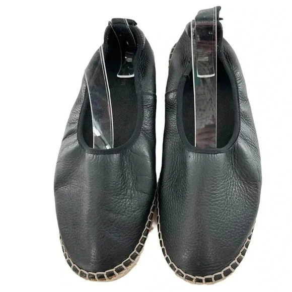 Cole Haan Grand OS womens flats size 8.5 black leather flatform Espadrilles - Picture 2 of 12